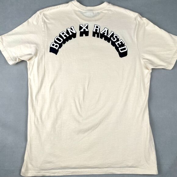 Born X Raised Blockbuster T Shirt Cream Mens L Streetwear Skate Exclusive Crew - Picture 2 of 10